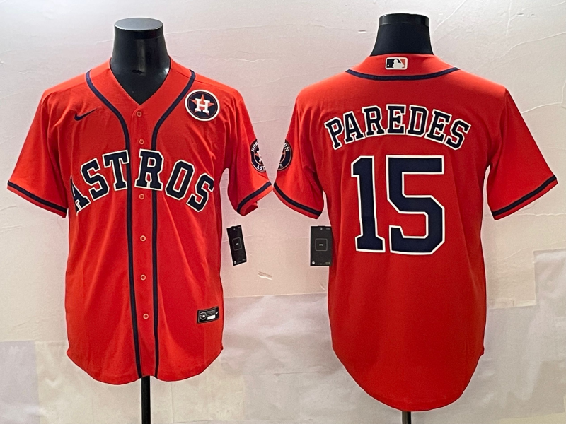 Men Houston Astros #15 Paredes Orange 2025 MLB nike jersey style 4
